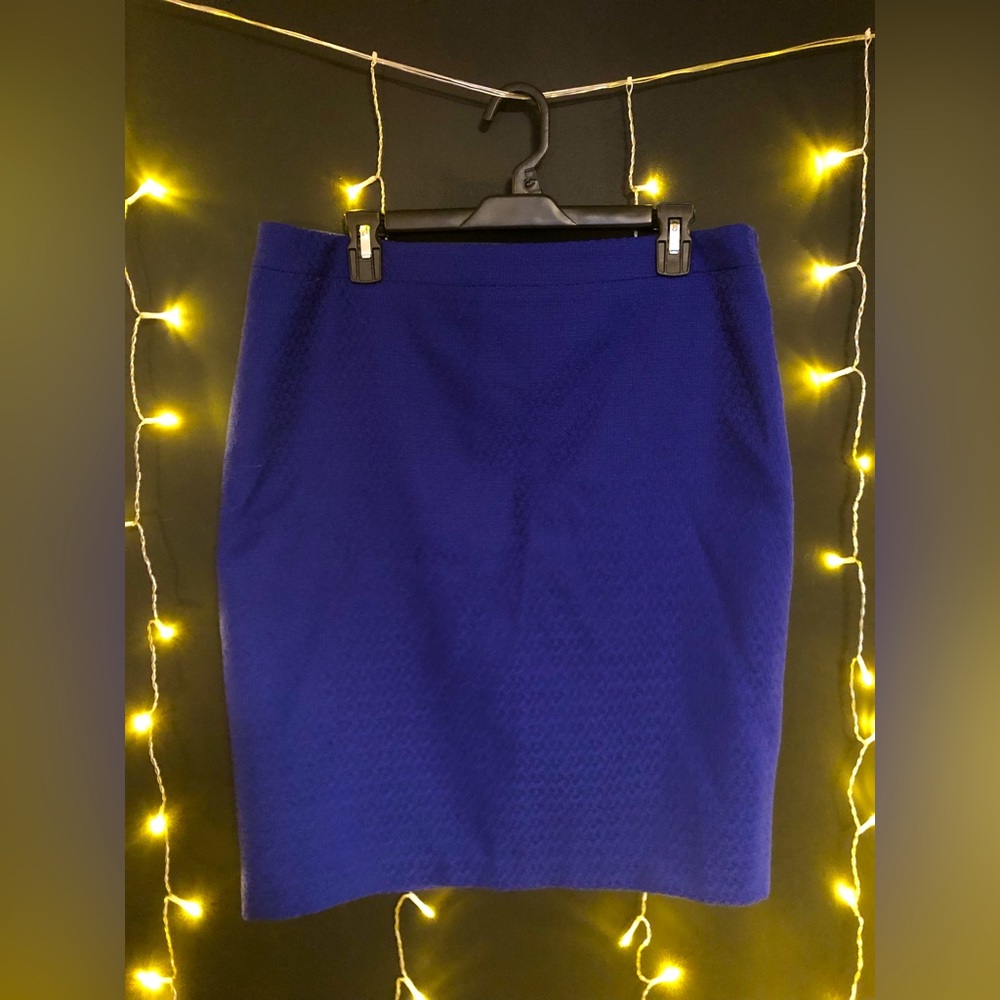 Blue pencil skirt